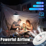 Portable Camping Fan with LED Lantern XTAUTO USB Rechargeable Waterproof Tent Fan with Hanging Hook Magnet Survival Kits for Indoor Outdoor Hiking Car Office Desk Outdoor Emergency Power Outage 2-pack