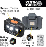 Klein Tools 56062 Rechargeable LED Headlamp / Worklight for Klein Hardhats, 300 Lumens, All-Day Runtime, 3 Modes, for Work and Outdoors