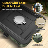 Camping Stove, 2 Burner Propane Stove With Grill,17,000 BTU Camp Stove, Foldable Camping Stove Propane Includes Carry Bag,Windscreen & Grill,Adjustable Burners & Piezo Ignition for Tailgating,BBQ,Camp