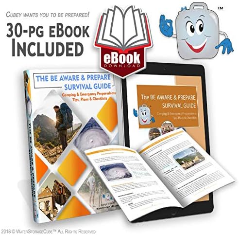 WaterStorageCube BPA Free Collapsible Water Container with Spigot, Camping Water Storage Carrier Jug for Outdoors Hiking Backpack & Survival Kit, Foldable Portable Water Canteen 1.3/2.6/5.3 Gallon