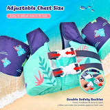 NEMONE Toddler Swim Vest for 22-70 lbs Kids Floaties Swim Jacket with Arm Water Wings for Girls Boys 2 3 4 5 6 7 Years Old Sea Beach Pool