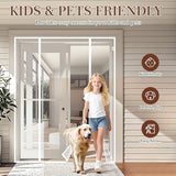 Yotache White Magnetic Screen Door Fit 70" x 79" Doors, Screen Size 72" x 80" Double Door Screen Mesh for Front, Patio Sliding Door