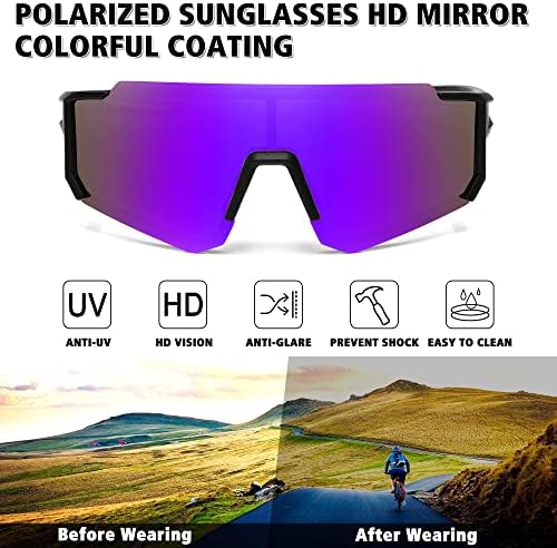 STORYCOAST Polarized Sports Sunglasses for Men Women,Driving Fishing Cycling Mountain Bike Sunglasses UV400 Protection
