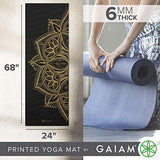 Gaiam Yoga Mat - Premium 6mm Print Extra Thick Non Slip Exercise & Fitness Mat for All Types of Yoga, Pilates & Floor Workouts (68"L x 24"W x 6mm Thick)