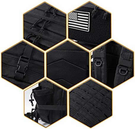 QT&QY 25L/35L/45L Military Tactical Backpack For Men Molle Daypack 3 Day Bug Out Bag Hiking Rucksack With Bottle Holder