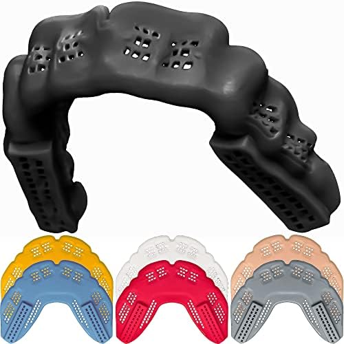 Bulletproof: World’s Thinnest Most Breathable Mouthguard is 3X Stronger! MMA Football Basketball Hockey Lacrosse Rugby BJJ Boxing Sports Mouth Guard Grinding Teeth. Men Women Adult Youth Kids Braces