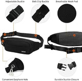 SINNO Large Crossbody Fanny Pack for Women Men Belt Bag With 4-Zipper Pockets for Travel Running Hiking Workout Dog Walking Outdoors Sport Fishing Waist Pack Bag Carrying All Phones