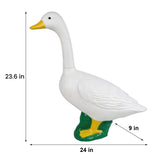 Stentec 23 Inch White Large Goose Garden Statue, Plastic Geese Figurine with Posable Adjustable Neck Design, Weatherproof for Yard Art Lawn Patio Porch Farmhouse Indoor Outdoor Home Decor