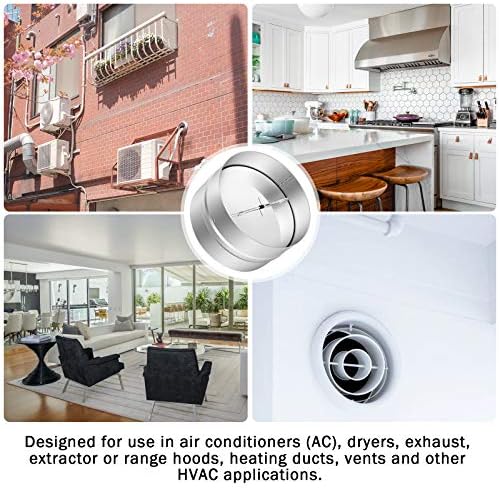 8 Inch Draft Blocker Backdraft Damper Duct Draft Stopper One-Way Airflow Ducting Insert Backflow Preventer Inline Fan Vent Deflector