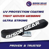 BISON GEAR Premium Tie Down Straps - (Car Roof Rack Straps for Surfboard Kayak or Cargo Lashing) 16ft Heavy Duty Cam Straps with Buckles - 4 Pack