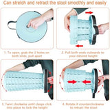 Boreeman Upgraded Folding Stool Lightweight Yet More Sturdy with Load Capacity 400lbs Portable Collapsible Stool for Camping Fishing Hiking BBQ (Ice Cream)