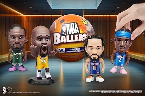 5 Surprise NBA Ballers Series 2 by ZURU, Licensed NBA Collectible, Surprise Unboxing Basketball Collectible Sports Toy for Boys, Ages 3 and up (2 Capsules)