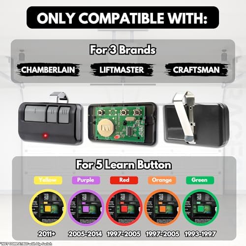Garage Stop 2X 893LM 893Max for Chamberlain Craftsman Liftmaster Garage Door Opener Remote, 1993 to Present Gate Opener Remote, Replacement Garage Door Remote