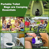 OUMEE Camping Toilet Bags, 8 Gallon Portable Toilet Bags, Toilet Waste Bags, Leak-Proof Potty Liners Trash Bags for Outdoor Camping Toilet Bucket,Traveling, RV Trip