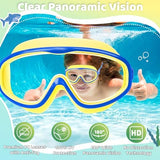 Vvinca Kids Swim Goggles for Age 2-8, Toddler-Goggles with Fabric Strap No Leak Pain-Free, Anti-Fog Goggles for Girls Boys