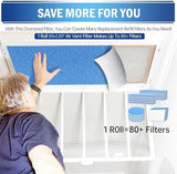 UBeesize Air Vent Filters, 20" x 120" Cut to Size Air Filter Material (80+ Filters), MERV 8 Triple Vent Filter Kit for Home Floor, Grilles, Ceiling, HVAC Furnace Vents, With 48PCs Adhesive Hook Tape