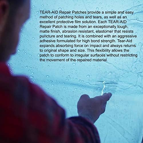 TEAR-AID Fabric Repair Kit, Type A Clear Patch for Canvas, Fiberglass, Leather, Polyester, Nylon & More, Gold Box, 2 Pack