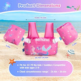 NEMONE Toddler Swim Vest for 22-70 lbs Kids Floaties Swim Jacket with Arm Water Wings for Girls Boys 2 3 4 5 6 7 Years Old Sea Beach Pool