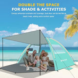Gorich Beach Tent with Canopy - Easy Setup 3-6 Person Portable Sun Shelter, UPF 50+ UV Protection Sun Shade, Lightweight & Compact Beach Cabana for Family Travel