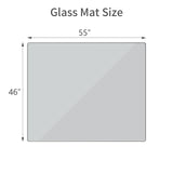 [Tempered Glass] 46" x 55" Glass Chair Mat, Heavy Duty Hard Floor Mat with Round Corner and Polished Edge, Office Chair Mat for Carpet Office Home Hardwood Floor Desk