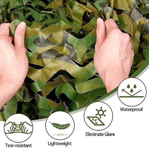 Camo Netting Camouflage Netting 20X20 10X20 10X10 Bulk Roll Burlap Camo Tarp Sunshade Net for Hunting Blind Military Dinosaur Birthday Theme Party Decoration Camping Shooting