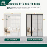 Magnetic Screen Door, Fits Door Size 60" X 80", Door Mesh with Magnetic Closure and Super Strong Magnets, Heavy Duty Double Opening for Sliding Patio and French Doors