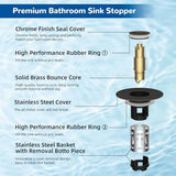 Hibbent 2 Pack 3 in 1 Bathroom Sink Drain Strainer, Pop Up Stopper with Removable Stainless Steel Filter Basket Hair Catcher, Sink Plug for 1.1''~2.36'' Basin, Brass Bullet Core, Oil Rubbed Bronze