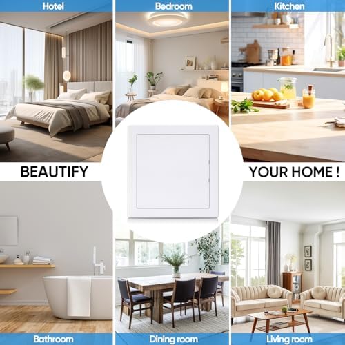 TICONN Access Panel for Drywall, 12 x 12 Inch ABS Plastic Wall Hole Cover Access Doors, Easy Install Plumbing Wall Panel for Drywall, Ceiling, Wiring and Cables
