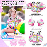 Vvinca Separable Toddler Swim Vest Fit 22-66 Lbs（1-6 Years）|2025 Newest 3 in 1 Pool Float & Arm Bands Boys and Girls, Adjustable Sturdy Safety for Infant 1 2 3 4 5 6 Year