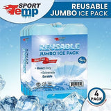 Reusable Jumbo Ice Pack - Long Lasting - Perfect for Keeping Food Or Beverages Cold, Coolers, Camping, Beach Coolers, Hiking & More, Clear Blue