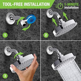 GURIN Shower Head High Pressure Rain, Luxury Bathroom Showerhead with Chrome Plated Finish, Adjustable Angles, Anti-Clogging Silicone Nozzles (2.5 GPM)