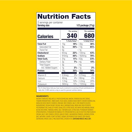 BIGHORN Mountain Food Chicken And Mushroom Marsala with Pasta - Premium Freeze Dried Meals for Camping Food - Dehydrated Camping Food for Backpacking Meals - 2 Servings