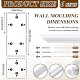 Pangda 6 Set Peel and Stick Wall Molding Kit, Premade Accent Molding Wainscoting Panel for Interior Wall Moulding Decor, Ready to Assemble Wainscoting Accent Panel (54 x 24 in)