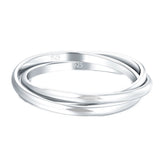 BORUO Fidget Anxiety Ring, Sterling Silver Stacking Band, 1.8mm Size 7.5