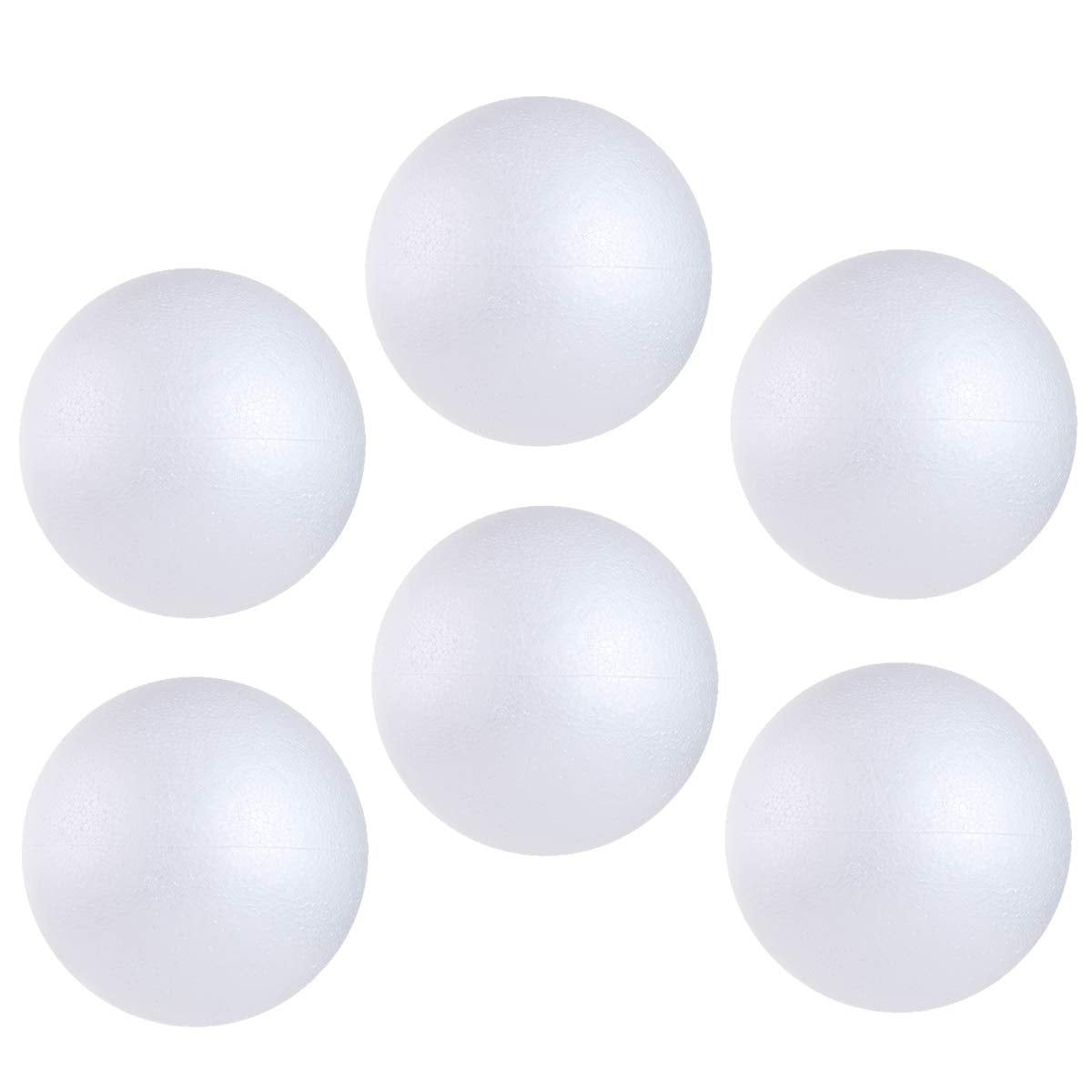 CCINEE 6PCS 6 Inch White Foam Balls Polystyrene Craft Balls Foam Balls for Art, Craft, Household, School Projects and Christmas Easter Party Decorations Supply