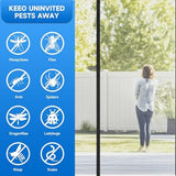 Magnetic Screen Door Left Right Side Opening Polyethylene Terephthalate Mesh Greater Than Fiberglass and Polyester Easy Install Fit Door Size 32"x80"(Screen:35"x82")