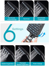 Cobbe Filtered Shower Head with Handheld, High Pressure 6 Spray Mode Showerhead with Filters, Water Softener Filters Beads for Hard Water - Remove Chlorine - Reduces Dry Itchy Skin, Matte Black