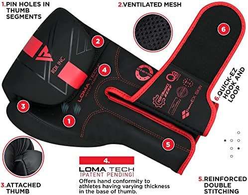 RDX Boxing Gloves, Pro Training Sparring, Maya Hide Leather, Muay Thai MMA Kickboxing, Men Women Adult, Heavy Punching Bag Focus Mitts Pads Workout, Ventilated Palm, Multi Layered, 8 10 12 14 16 18 Oz