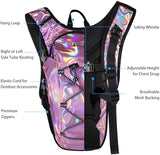 Reflective Hydration Backpack, Hydration Pack - Water Backpack with 2L/3L Hydration Bladder, Essential for Festivals - Rave Hydration Pack for Hiking, Running, Cycling, and Festivals