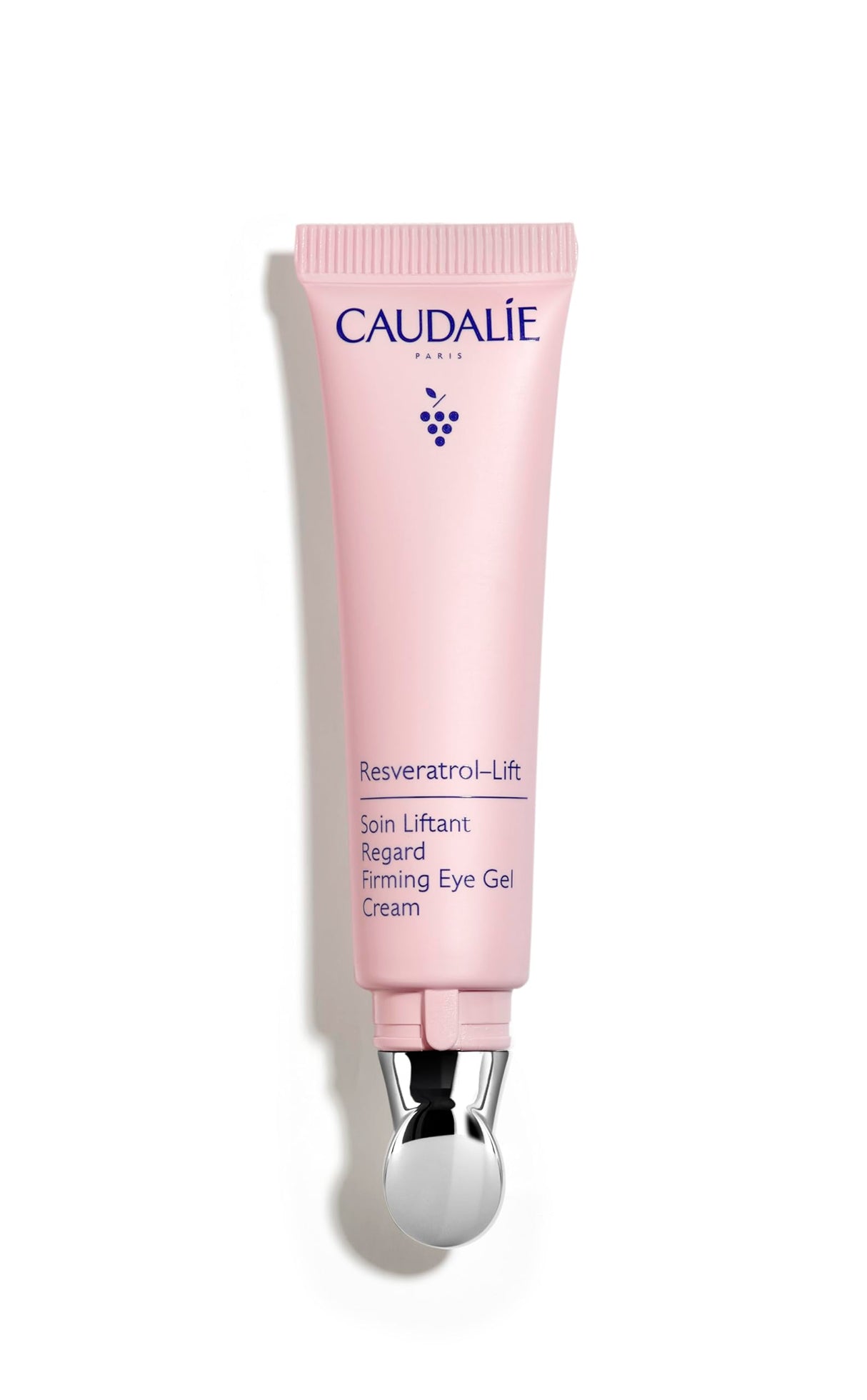 Caudalie Resveratrol-Lift Firming Depuffing Eye Gel Cream with Metal Applicator Tip, Vegan Collagen I and Hyaluronic Acid - 15 ml