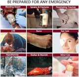 Advanced Comprehensive First Aid Kit with Well Organized Labelled Compartments Removable MOLLE System First Aid Trauma Kits for Car, Home,Camping, Office and etc.-401 Piece