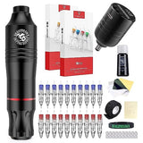 Dragonhawk Wireless Tattoo Gun Kit Atom Pen Machine Complete Tattoo Kit Cartridges Needles Battery Power Supply for Beginner Artists