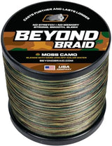Beyond Braid Braided Fishing Line -Super Strong - Abrasion Resistant - No Stretch -Blue Camo, Moss Camo, White, Green, Pink, Blue, 4 Strand 8 Strand