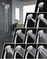 2.5GPM Shower Heads with Handheld Spray Combo: 7.2" Rainfall Shower Head & Hand Held Shower Head 2-IN-1 Shower Head with 60" Rotatable Stainless Steel Hose Nickel, Shower Trim Systems