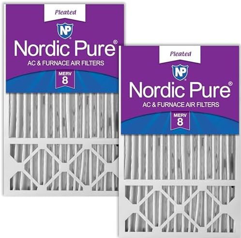 Nordic Pure 16x25x5 (15_3/4 x 24_3/4 x 4_3/8) Honeywell/Lennox Replacement MERV 8 Air Filters 2 Pack