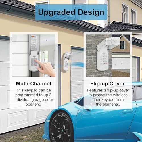for Genie Garage Door Opener keypad Replacement, for All Genie/Overhead/Intellicode/DIP Switch Garage Door Openers, Wireless Keypad Keyless Entry, for Model GK-R/OKP-BX etc. Safe & Secure Access