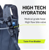 Vibrelli Hydration Backpack & 2L Hydration Bladder - High Flow Bite Valve - Hydration Pack for Cycling, Running, Hiking