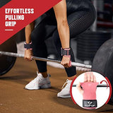 Weight Lifting Wrist Strap, Double Layer Leather Wrist Strap for Deadlift and Powerlifting, Adjustable Neoprene Padded Gym Workout Lifting Hooks (Pair)