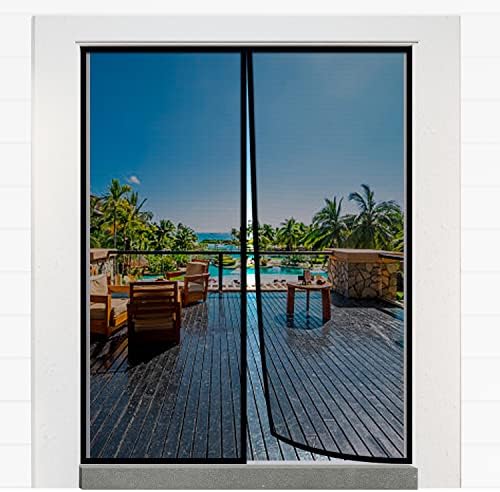 Magnetic Screen Door for 72"x80" French Door, Durable Fiberglass Double Door Screen Mesh Curtain Fits Door Opening up to 70" x79‘’ Keep Bugs Out