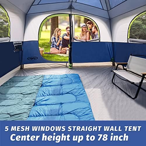 UNP Tents 6 Person Waterproof Windproof Easy Setup,Double Layer Family Camping Tent with 1 Mesh Door & 5 Large Mesh Windows -10'X9'X78in(H)